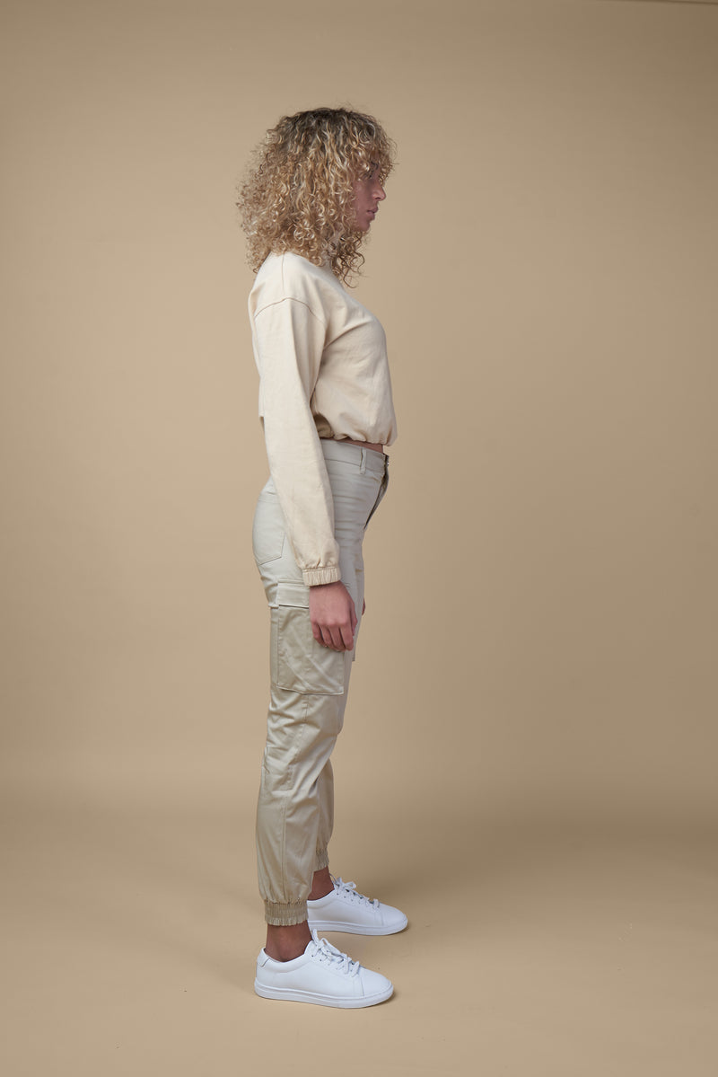 Sand Beige Cargo Trousers - [shop_nude_sa]